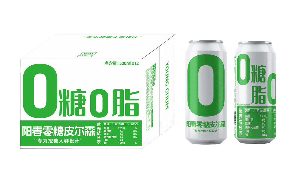 阳春零糖皮尔森500ml罐装