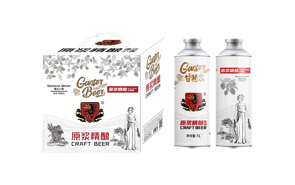 甘特儿白啤酒1L桶三八口