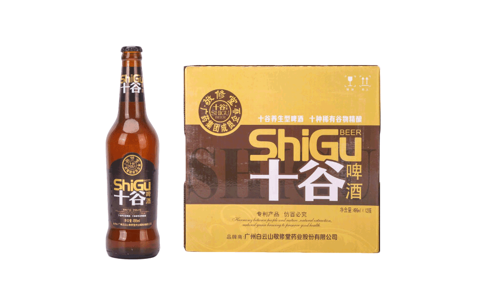 广药十谷啤酒褐金瓶装496ml