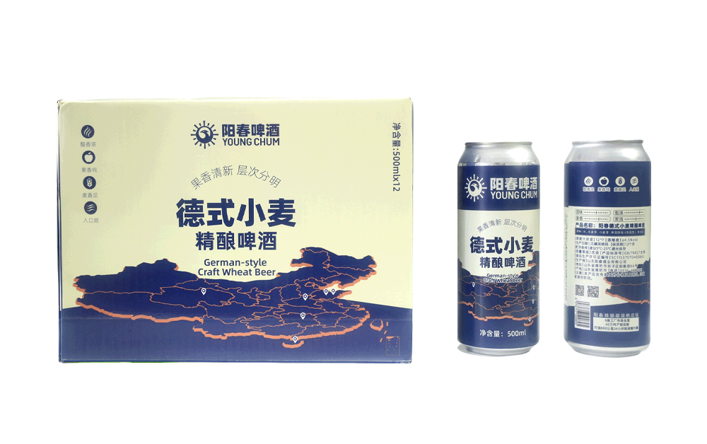 阳春德式小麦精酿啤酒500ml罐装