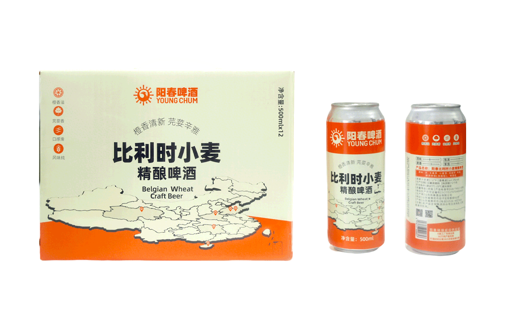 阳春比利时小麦精酿啤酒500ml罐装