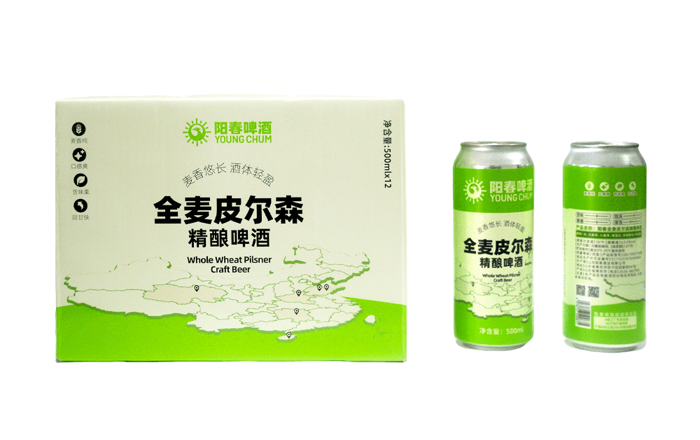阳春全麦皮尔森精酿啤酒500ml罐装