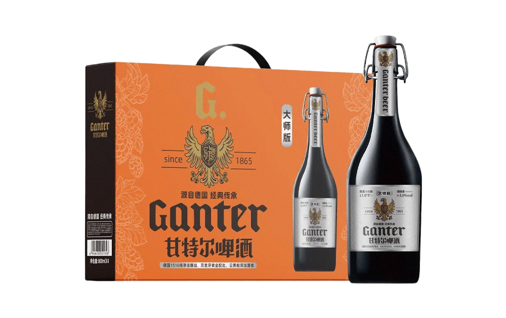 甘特尔精酿啤酒礼盒装大师版800mL瓶装