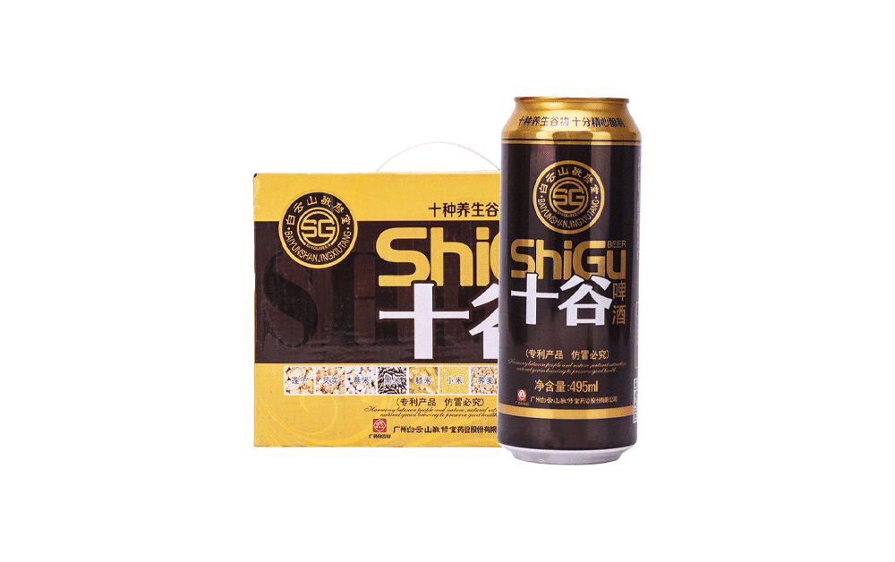 广药十谷啤酒褐金罐装495ml