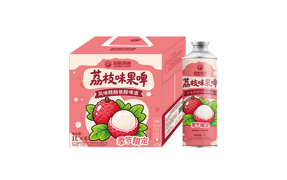 阳春荔枝味果啤风味精酿低醇啤酒1L