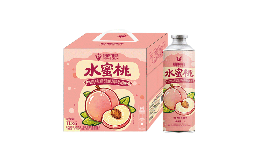 阳春水蜜桃风味精酿低醇啤酒1L